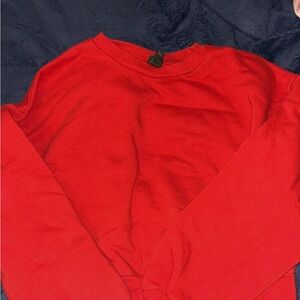 Wild Fable Red Cropped Crewneck Sweater